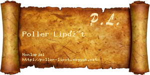 Poller Lipót névjegykártya